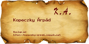Kopeczky Árpád névjegykártya