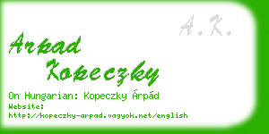 arpad kopeczky business card